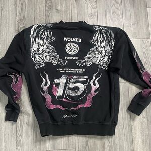 Darc Sport Black Crewneck Sweater with Graphic Design